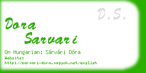 dora sarvari business card